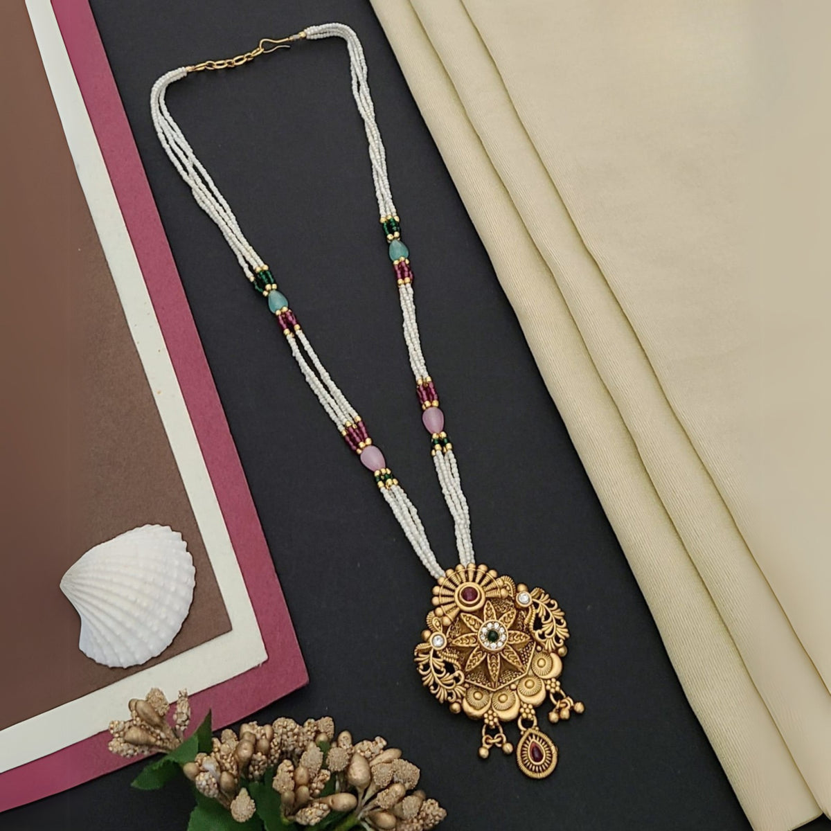 Buy Brushed Crystal Necklace For Women Online | Roodap