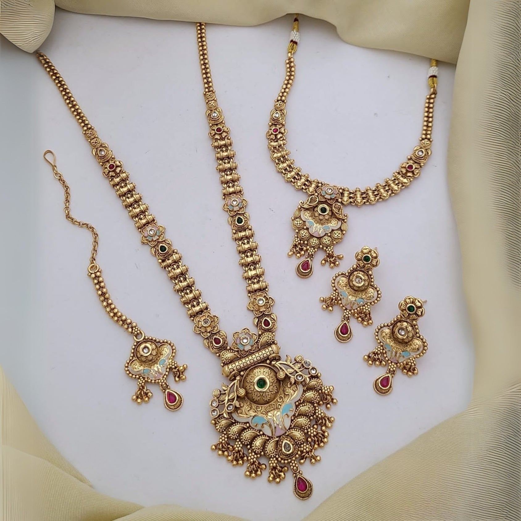 Buy Brushed Wedding Jewellery Set For Bridal & Women Online | Wedding Jewellery | Roodap