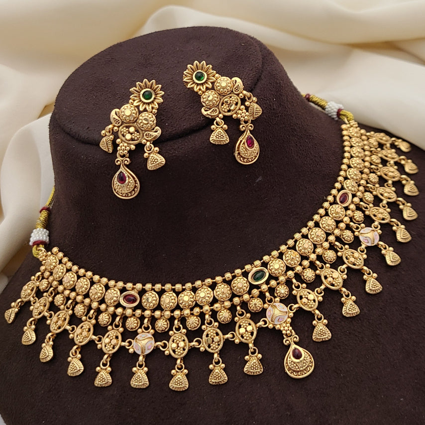 Buy Floral Chokar Necklace Set For Women Online | Roodap