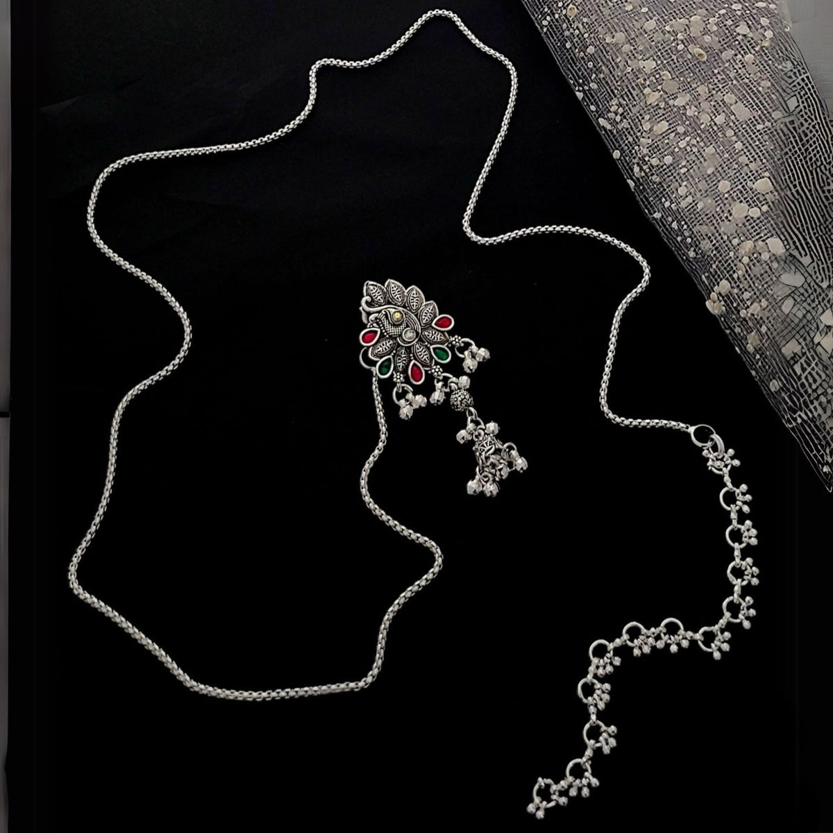Buy Petalbite Silver Kandora Waist Belt Jewellery For Women Online | Roodap