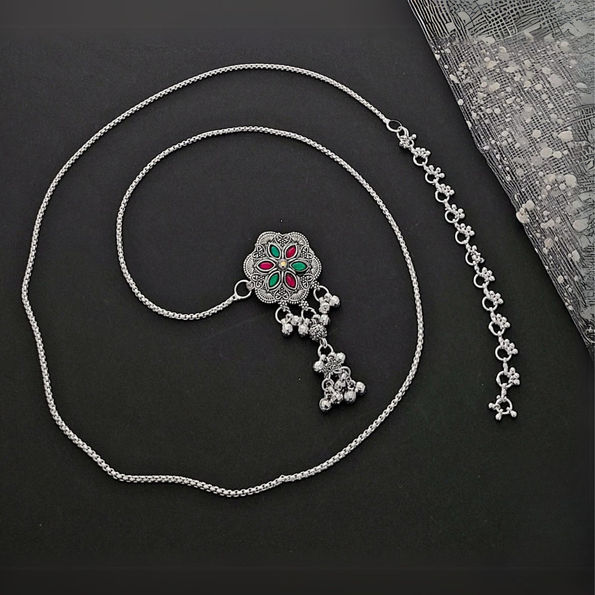 Buy Reverie Silver Kandora Waist Belt Jewellery For Women Online | Roodap