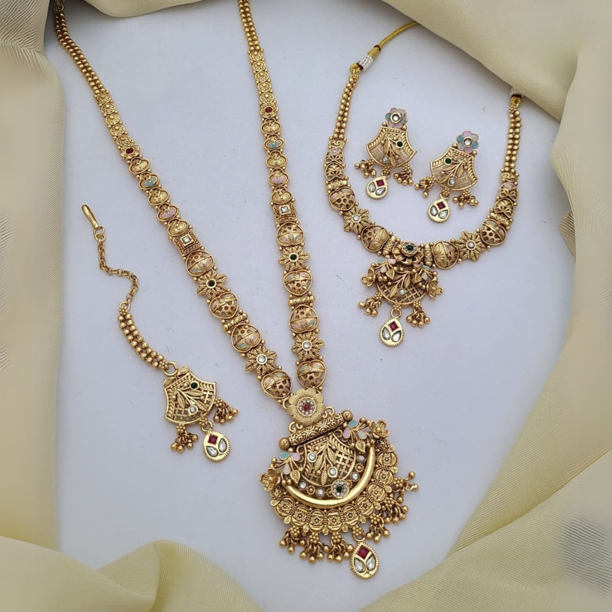 Buy Rhodium Wedding Jewellery Set For Bridal & Women Online | Wedding Jewellery | Roodap