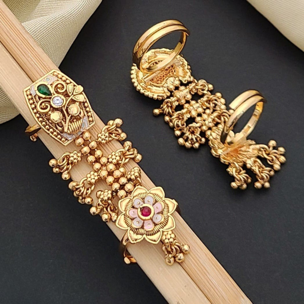 Buy Solara Bridal Dual Finger Hand Harness Ring Online | Roodap