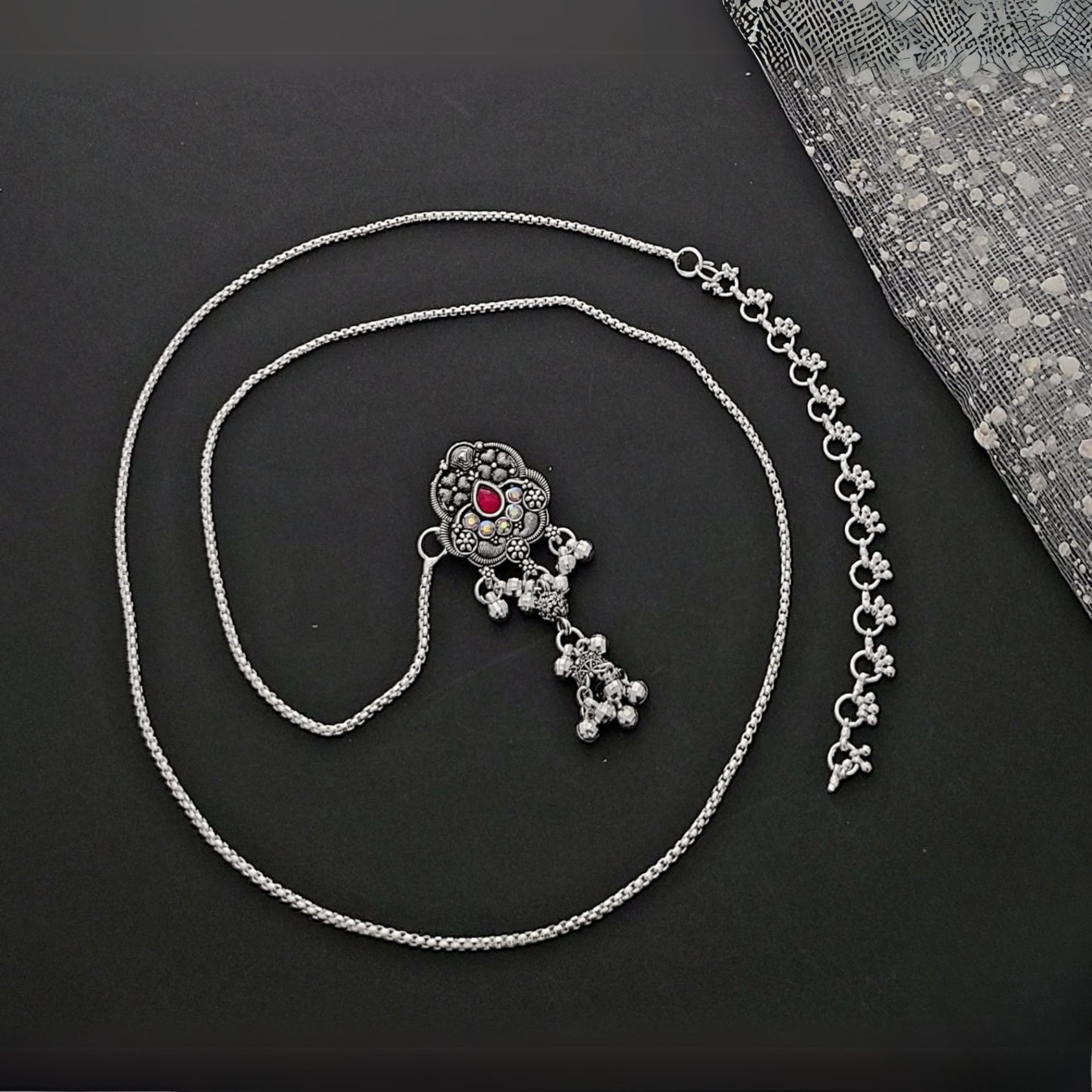 Buy Sunmoss Silver Kandora Waist Belt Jewellery For Women Online | Roodap
