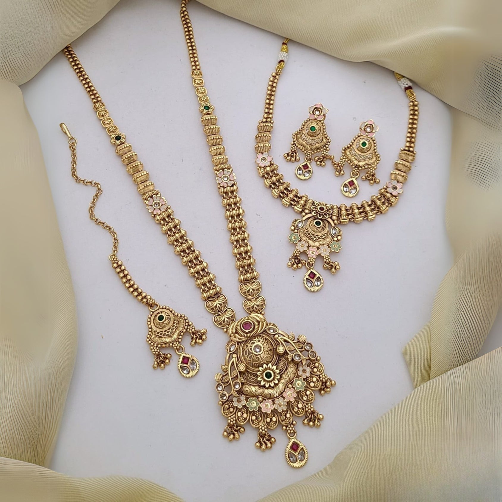 Buy Textured Wedding Jewellery Set For Bridal & Women Online | Wedding Jewellery | Roodap