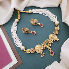 Buy Tiara Short Crystal Necklace Set For Girls & Women Online | Roodap