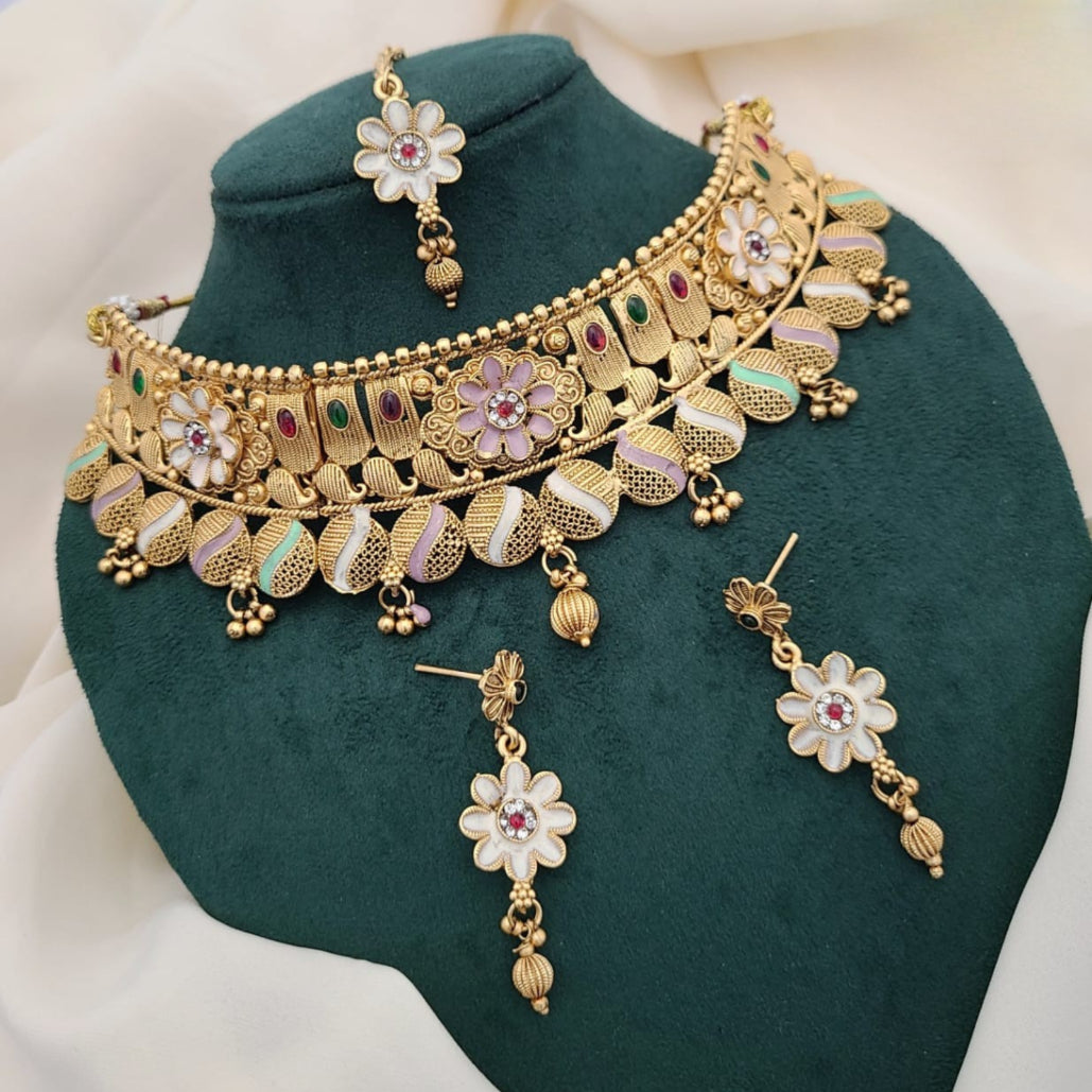Buy Woven Chokar Necklace Set For Women Online | Roodap