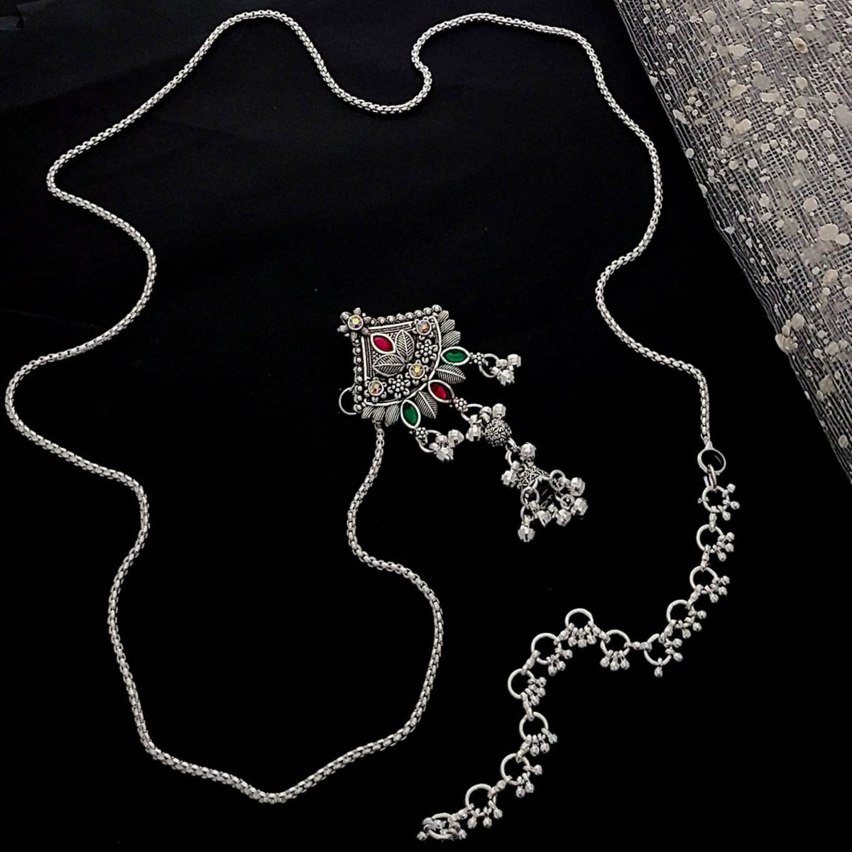 Buy Zenith Silver Kandora Waist Belt Jewellery For Women Online | Roodap